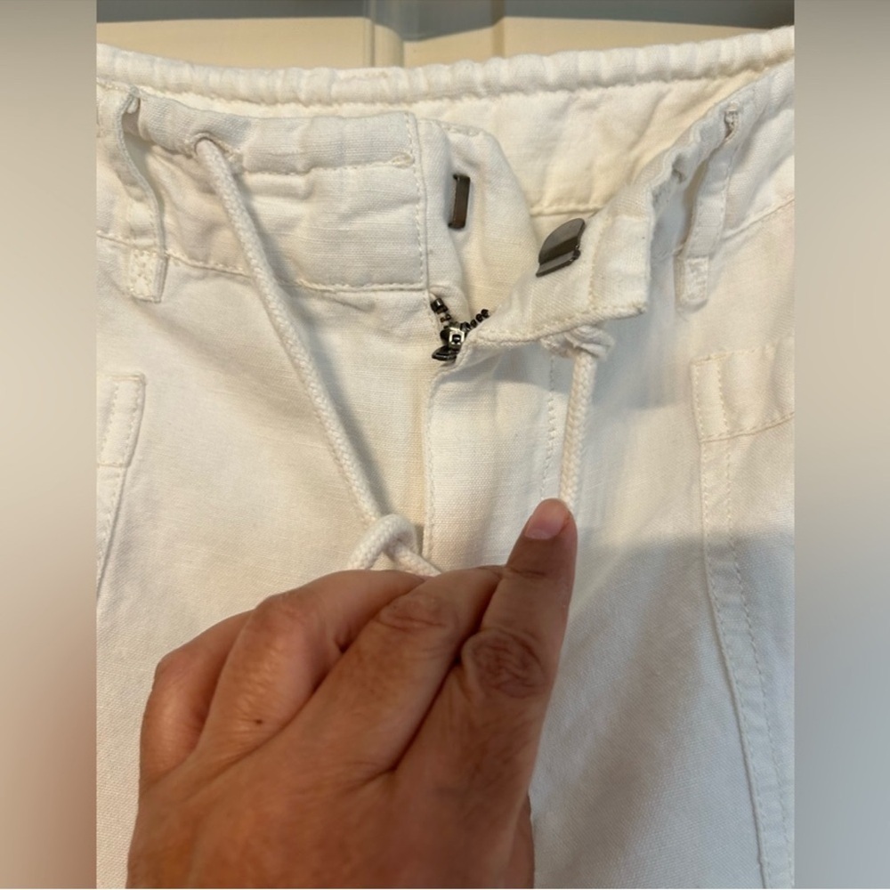 Sundance White Zinovia Lightweight Linen Cotton Pockets Drawstring Size Large - Picture 4 of 6